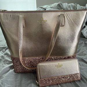 NA Authentic Kate Spade purse and matching wallet and card holder